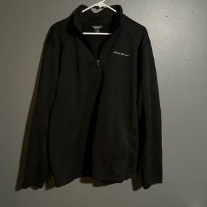 Eddie Bauer Zipper sweater brown black size XL like new.